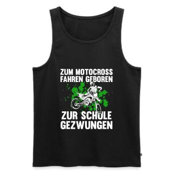 Motocross Fahren zur Schule Gezwungen Biker - Männer Premium Bio Tank Top - Schwarz - Vorne - Michal (187cm)