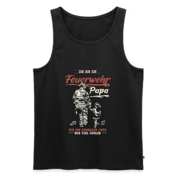 Feuerwehr Papa Feuerwehrmann Firefighter Vatertag - Männer Premium Bio Tank Top - Schwarz - Vorne - AI Model Male 178 light (178cm)