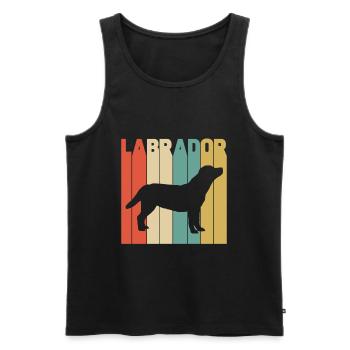 Labrador retro dog dog lover dogs - Men's Premium Organic Tank Top - black - Front - Michal (187cm)