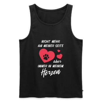 Hundehalter Immer in Meinem Herzen Hundeliebhaber - Männer Premium Bio Tank Top - Schwarz - Vorne - Michal (187cm)