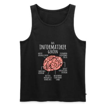 Informatiker Gehirn Programmierer Nerd IT Student - Männer Premium Bio Tank Top - Schwarz - Vorne - AI Model Male 178 light (178cm)