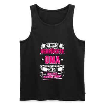 Ich bin die verrückte Oma Großmutter Oma Sprüche G - Männer Premium Bio Tank Top - Schwarz - Vorne - Michal (187cm)