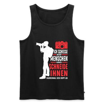 Fotograf Ich Schiesse auf Menschen Spruch Fotograf - Männer Premium Bio Tank Top - Schwarz - Vorne - AI Model Male 178 light (178cm)