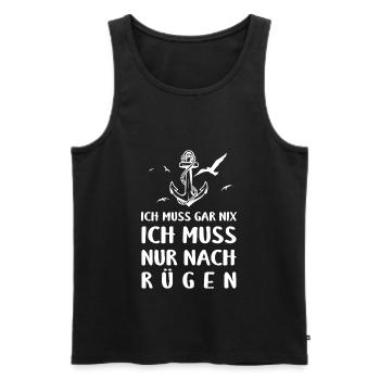 Ostsee Ich Muss Garnix Ich Muss Nur Nach Rügen Ank - Männer Premium Bio Tank Top - Schwarz - Vorne - Michal (187cm)