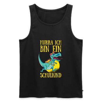 Schulanfang Hurra Ich Bin Ein Schulkind Einschulun - Männer Premium Bio Tank Top - Schwarz - Vorne - Michal (187cm)