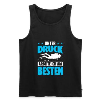 Taucher Unter Druck Arbeite Ich Am Besten Tauchen - Männer Premium Bio Tank Top - Schwarz - Vorne - Michal (187cm)