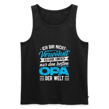 Ich Bin Nicht Verwöhnt Habe Einfach Den Besten Opa - Männer Premium Bio Tank Top - Schwarz - Vorne - Michal (187cm)