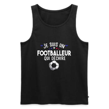 Footballeur football foot footballeuse sport - Débardeur bio Premium Homme - noir - Devant - Michal (187cm)