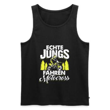 Echte Jungs Fahren Motocross Motorrad Biker Enduro - Männer Premium Bio Tank Top - Schwarz - Vorne - Michal (187cm)