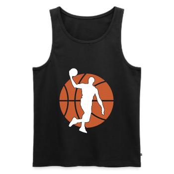 Basketball Graphique De Basket Ball Evolution - Débardeur bio Premium Homme - noir - Devant - Michal (187cm)