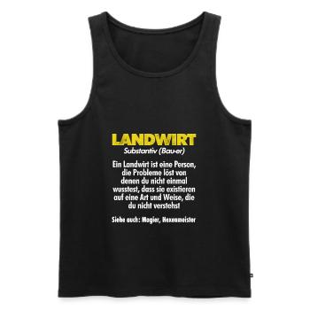Landwirt Definition Bauer Traktor Fahrer Agrar Tre - Männer Premium Bio Tank Top - Schwarz - Vorne - Michal (187cm)