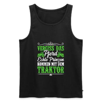 Vergiss Das Pferd Echte Prinzen Kommen Mit Dem Tra - Männer Premium Bio Tank Top - Schwarz - Vorne - Michal (187cm)