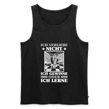 Ich Verliere Nicht Ich Gewinne Oder Ich Lerne Spie - Männer Premium Bio Tank Top - Schwarz - Vorne - Michal (187cm)