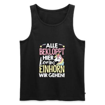 Alle Bekloppt Hier Komm Einhorn Wir Gehen Einhörne - Männer Premium Bio Tank Top - Schwarz - Vorne - Michal (187cm)