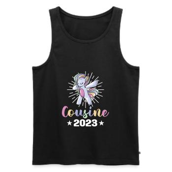 Cousine 2023 Einhorn Familie Nachwuchs Statement S - Männer Premium Bio Tank Top - Schwarz - Vorne - Michal (187cm)