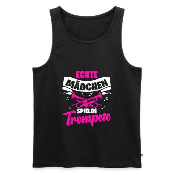 Echte Mädchen Spielen Trompete Trompetenspieler Mu - Männer Premium Bio Tank Top - Schwarz - Vorne - Michal (187cm)