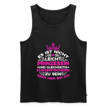 Fliegenfischer Prinzessin Fliegenfischen Angler An - Männer Premium Bio Tank Top - Schwarz - Vorne - Michal (187cm)