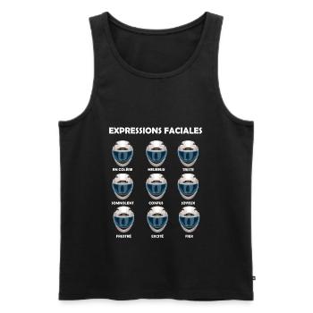 Motard Expressions Faciales en Moto - Débardeur bio Premium Homme - noir - Devant - Michal (187cm)