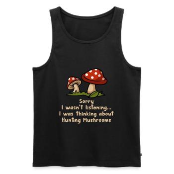 Mushroom Hunting Hobby Nature Vegetable - Men's Premium Organic Tank Top - black - Front - Michal (187cm)
