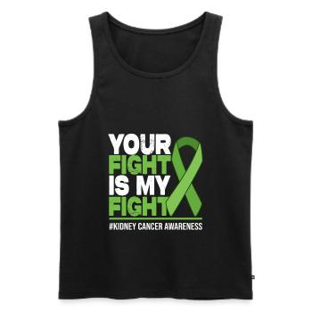 Votre combat est mon combat - Sensibilisation au cancer du rein - Débardeur bio Premium Homme - noir - Devant - Michal (187cm)