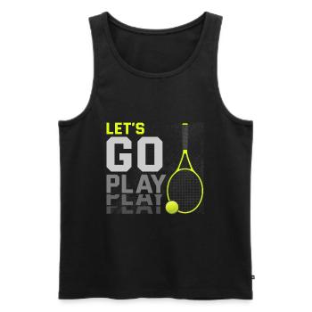 Tennisspieler Tennisschläger Tennisball Tennis - Männer Premium Bio Tank Top - Schwarz - Vorne - AI Model Male 178 light (178cm)