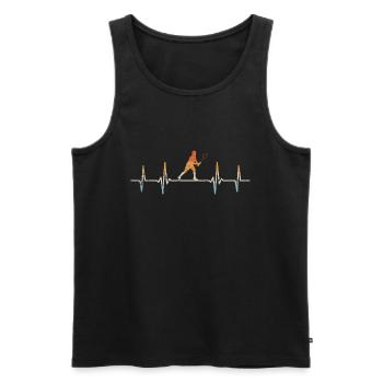 badminton heartbeat badminton sport - Débardeur bio Premium Homme - noir - Devant - AI Model Male 178 light (178cm)