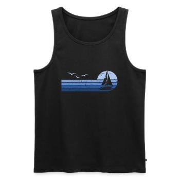 Voilier Sailor Sailboat Captain - Débardeur bio Premium Homme - noir - Devant - Michal (187cm)