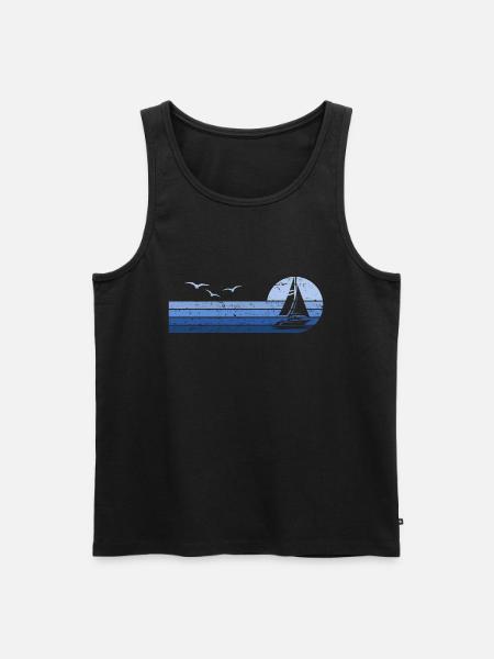 Voilier Sailor Sailboat Captain - Débardeur bio Premium Homme - noir