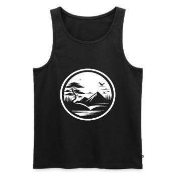Conception simple d’icône de paysage de la nature - Débardeur bio Premium Homme - noir - Devant - AI Model Male 178 light (178cm)
