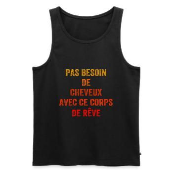 Glatzköpfiges Humor Haar - Männer Premium Bio Tank Top - Schwarz - Vorne - AI Model Male 178 light (178cm)