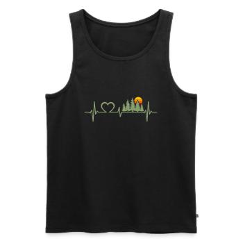 Trees Heartbeat Wildlife Nature Forest Outdoor - Men's Premium Organic Tank Top - black - Front - Michal (187cm)