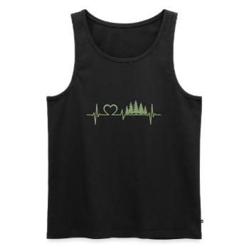 Trees Heartbeat Wildlife Nature Forest Outdoor - Men's Premium Organic Tank Top - black - Front - Michal (187cm)