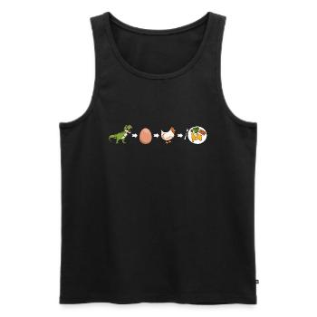 Evolution vom Dinosaurier zum Dino Nugget - Männer Premium Bio Tank Top - Schwarz - Vorne - AI Model Male 178 light (178cm)