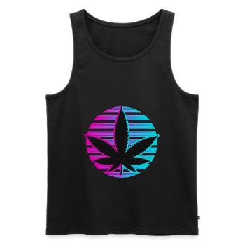 Kiffen Gras Kiffer Cannabis 420 Neon - Männer Premium Bio Tank Top - Schwarz - Vorne - AI Model Male 178 light (178cm)