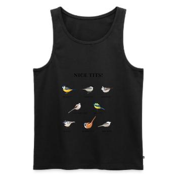 Beaux seins! Cadeau d'oiseau d'observation d'oiseaux drôle - Débardeur bio Premium Homme - noir - Devant - AI Model Male 178 light (178cm)