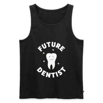 Cadeau de dent dentaire mignon futur dentiste - Débardeur bio Premium Homme - noir - Devant - Michal (187cm)