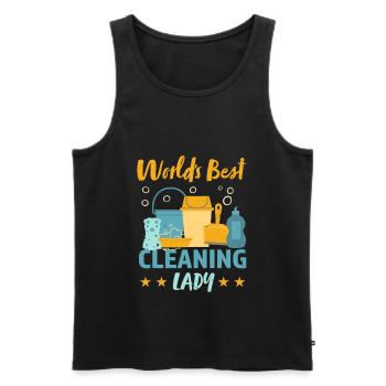 Beste Reinigung Lady Housekeeping Geschenk - Männer Premium Bio Tank Top - Schwarz - Vorne - AI Model Male 178 light (178cm)