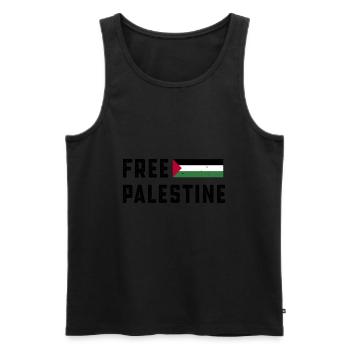 Palestine libre Gaza Drapeau Liberté arabe - Débardeur bio Premium Homme - noir - Devant - AI Model Male 178 light (178cm)