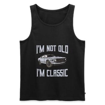 Ich bin nicht alt Ich bin Classic Retro Muscle Car Geschenk - Männer Premium Bio Tank Top - Schwarz - Vorne - Michal (187cm)
