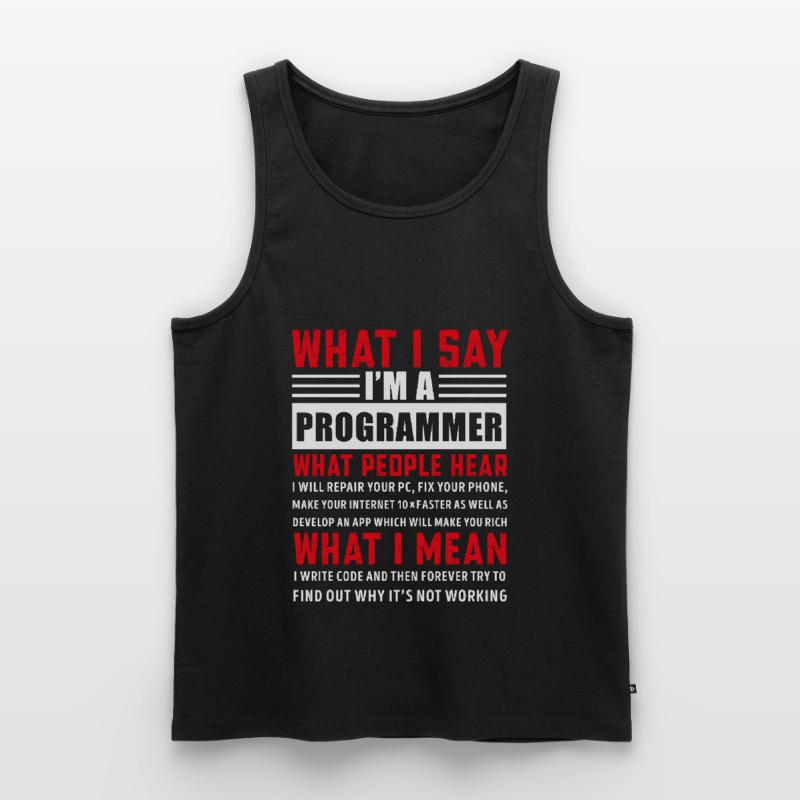 Drôle de programmation Coding Programmer Cadeau Débardeur bio Premium Homme
