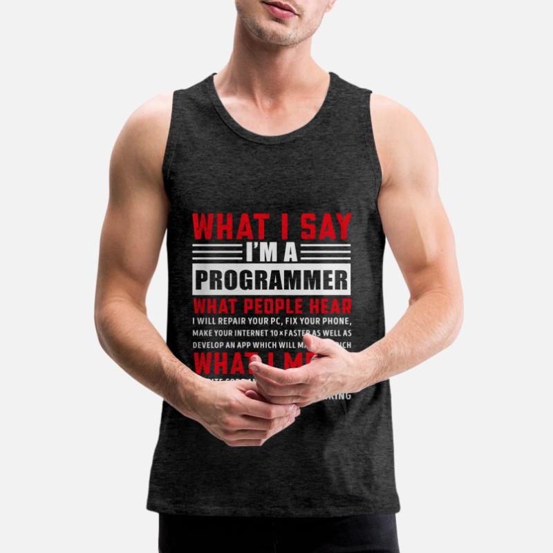 Drôle de programmation Coding Programmer Cadeau Débardeur bio Premium Homme