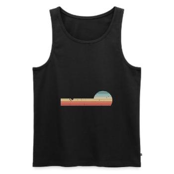 Retro Horizontal Vintage Sonnenuntergang - Männer Premium Bio Tank Top - Schwarz - Vorne - AI Model Male 178 light (178cm)