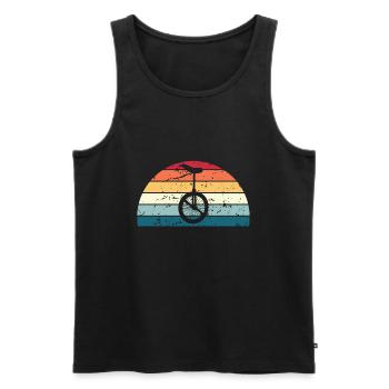 Retro Unicycling Sunset Vintage Unicycle Sunrise - Men's Premium Organic Tank Top - black - Front - Michal (187cm)