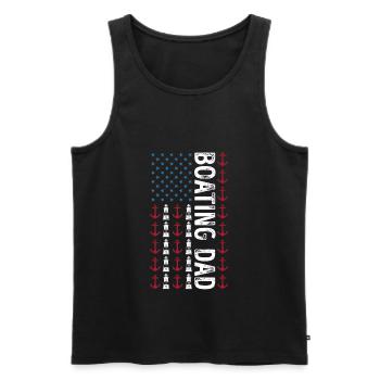 4. Juli Boating Dad American Flag Sailor - Männer Premium Bio Tank Top - Schwarz - Vorne - Michal (187cm)