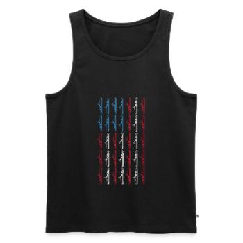 Sous-marin drapeau américain 4 juillet Navigation de plaisance - Débardeur bio Premium Homme - noir - Devant - Michal (187cm)