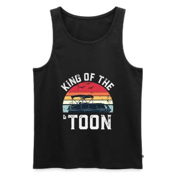 Pontonkönig des 'Toon Boating Geschenks für Boot - Männer Premium Bio Tank Top - Schwarz - Vorne - AI Model Male 178 light (178cm)