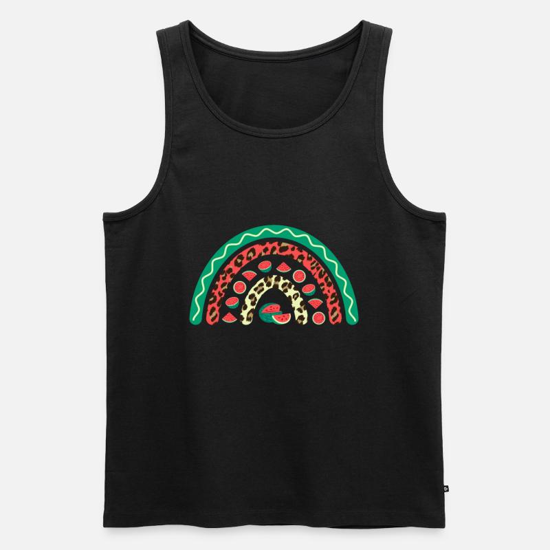 Wassermelone Süßer Sommer Regenbogen Leopard - Männer Premium Bio Tank Top - Schwarz