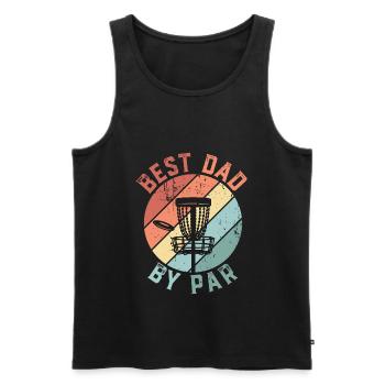 Retro Best Dad By Par Disc Golf Fathers Day - Men's Premium Organic Tank Top - black - Front - Michal (187cm)