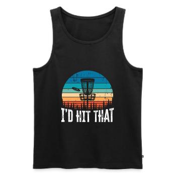 Ich würde dieses lustige Disc Golf Sunset Geschenk treffen - Männer Premium Bio Tank Top - Schwarz - Vorne - Michal (187cm)