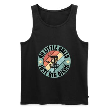 Lustiges Retro Disc Golf Vintage Design - Männer Premium Bio Tank Top - Schwarz - Vorne - Michal (187cm)